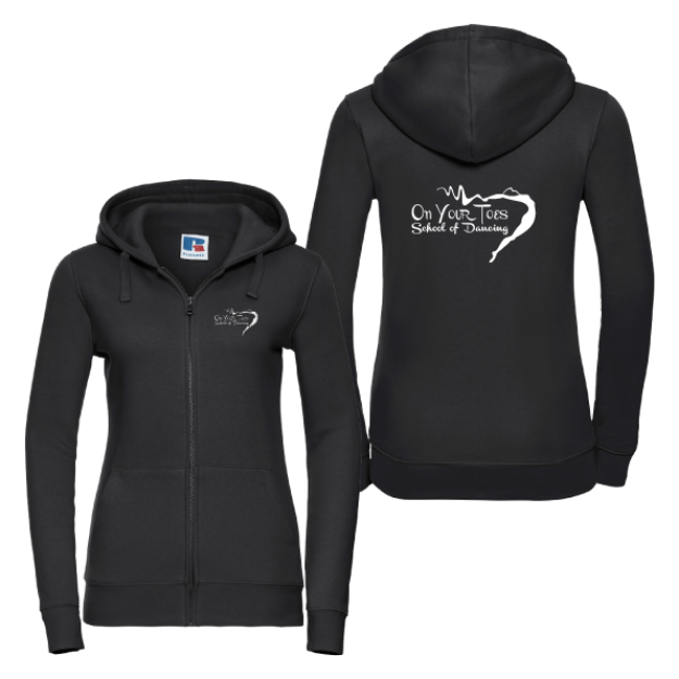 Picture of On Your Toes School Of Dancing - Ladies Fit Zip Hoodie